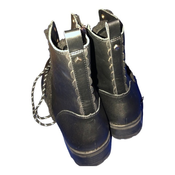 Kate Spade Women's Black Raquelle Lace Up shearling trim Combat Boots size 8 new - Picture 7 of 12